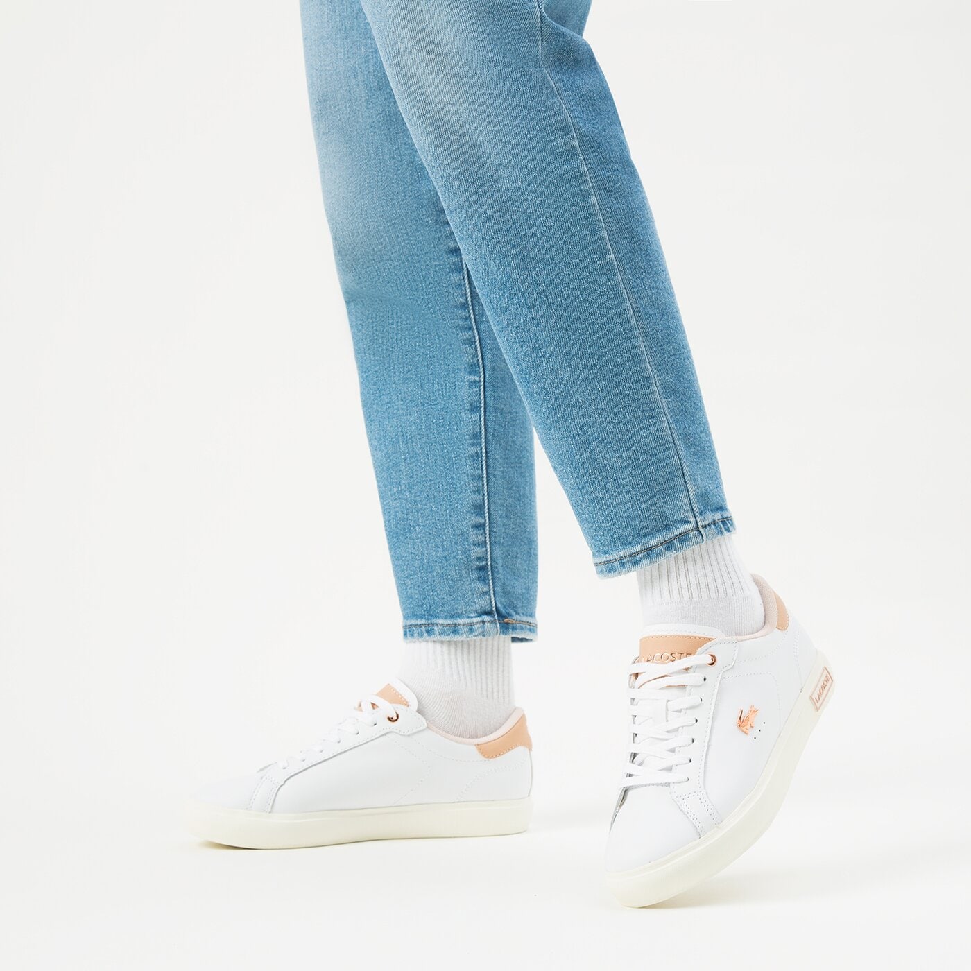 Damskie sneakersy (buty) LACOSTE POWERCOURT 222 5 SFA 744SFA00651Y9 744sfa00651y9 kolor biały