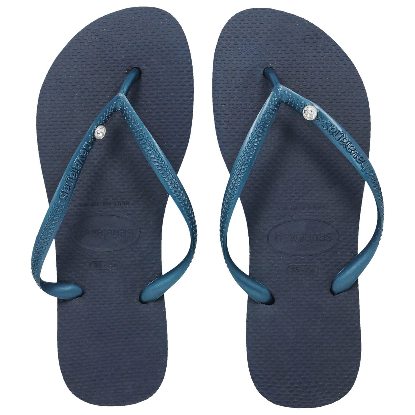 Damskie klapki HAVAIANAS SLIM CRYSTAL GLAMOUR SW 41195170555 kolor granatowy