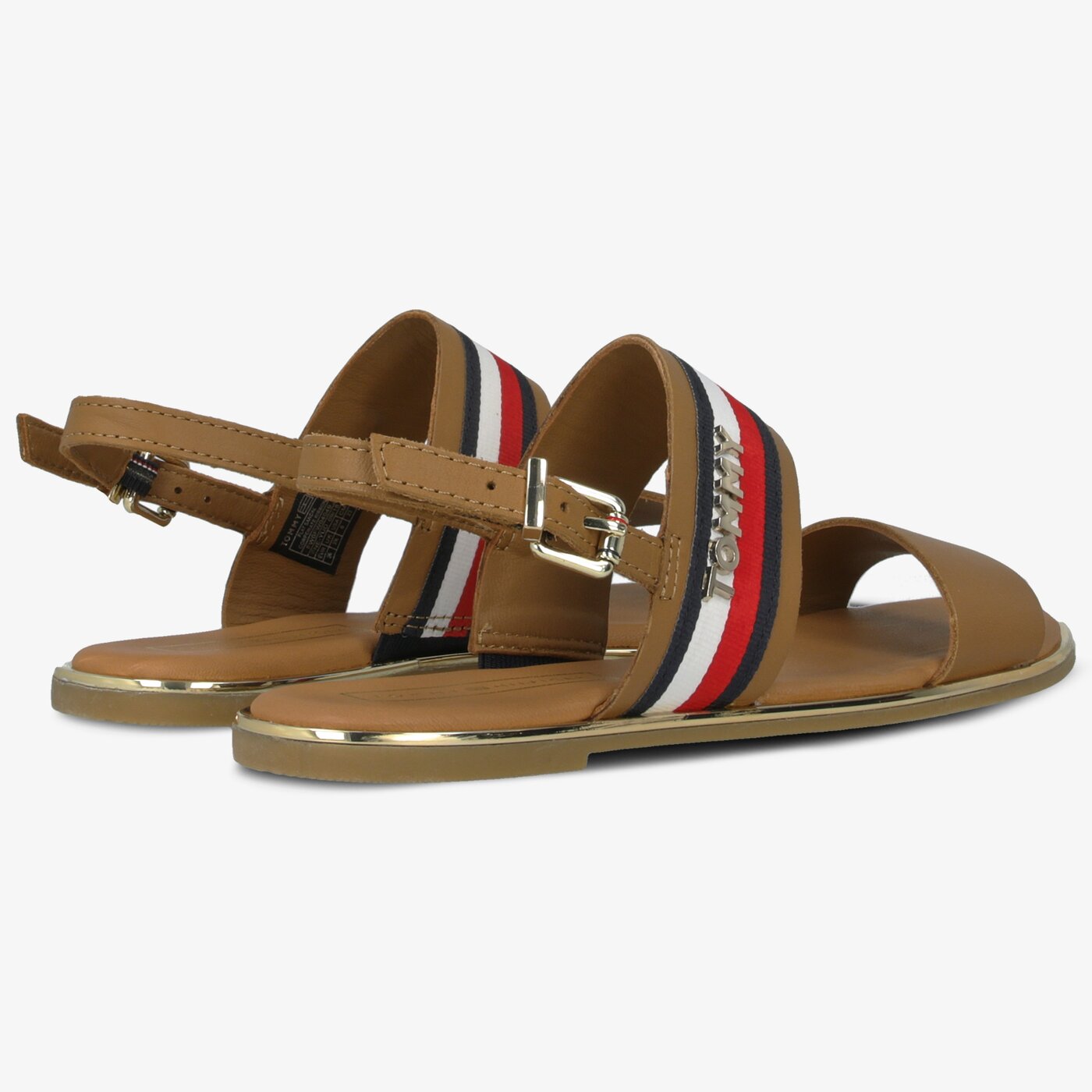 Damskie sandały TOMMY HILFIGER JENNIFER 34C FLAT SANDAL CORPORATE RIBBON fw0fw04049929 kolor brązowy