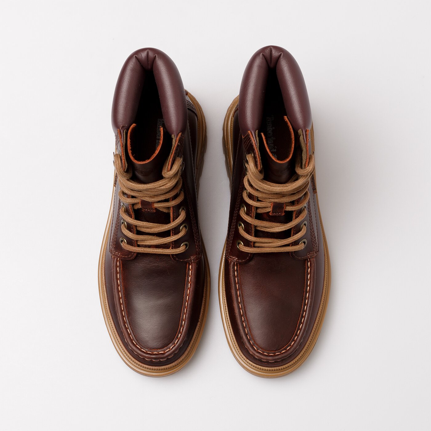 Damskie botki / sztyblety TIMBERLAND RAY CITY MOC TOE LACE UP tb0a5m3yd571 kolor bordowy