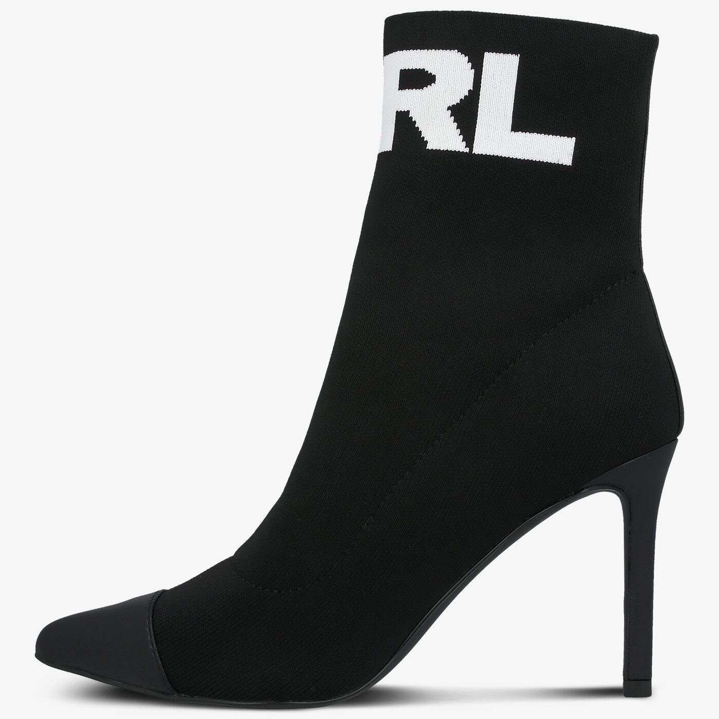 Damskie botki / sztyblety KARL LAGERFELD PANDORA HI KNIT COLLAR ANKLE BT kl31361k00 kolor czarny