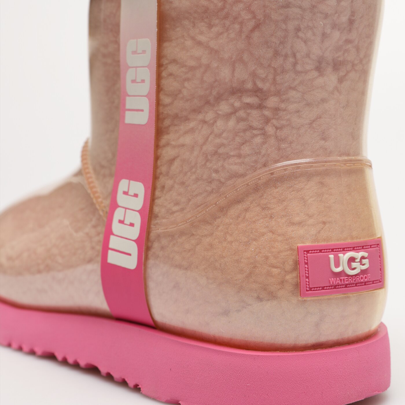 Dziecięce buty za kostkę UGG CLASSIC CLEAR MINI II 1121007k-pcmb kolor różowy