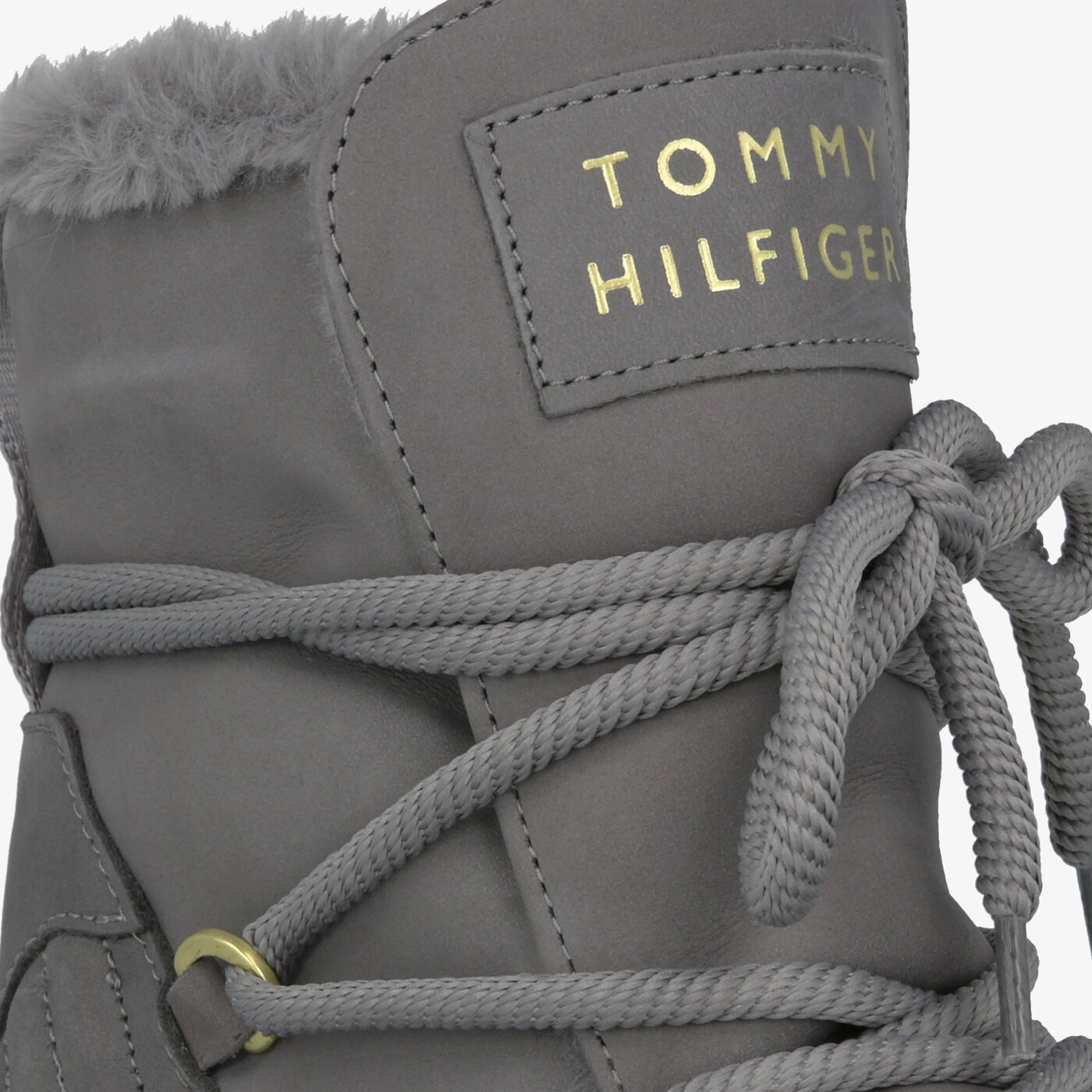 Damskie śniegowce TOMMY HILFIGER COSY BOOTIE fw0fw04401023 kolor szary
