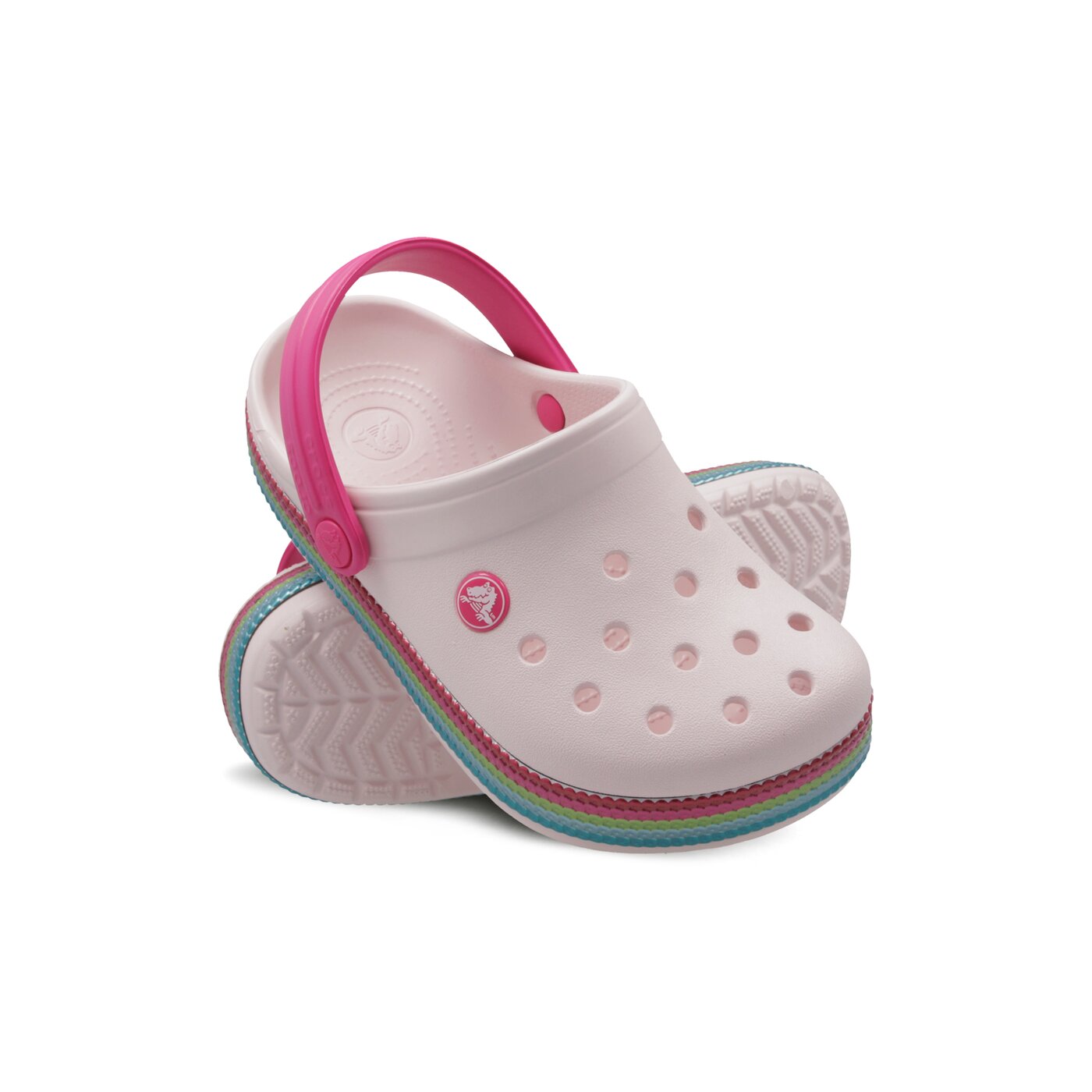 Dziecięce sandały / klapki CROCS CROCBAND SEQUIN BAND CLOG K 2055256pii kolor różowy