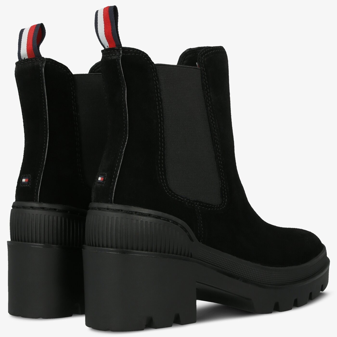 Damskie botki / sztyblety TOMMY HILFIGER SPORTY CHUNKY CHELSEA BOOTIE fw0fw04417bds kolor czarny