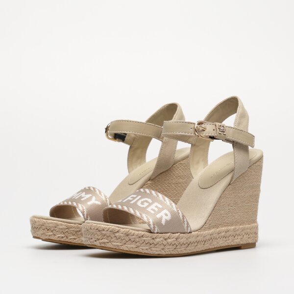 Damskie szpilki / czółenka TOMMY HILFIGER SEASONAL WEBBING WEDGE fw0fw07088rbt kolor beżowy