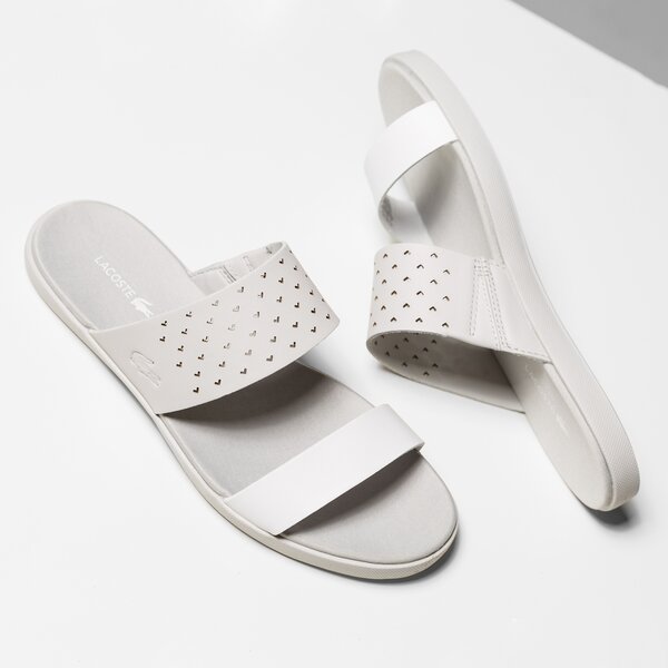 Damskie klapki LACOSTE NATOY SANDAL 117 1 733caw10242q5 kolor biały