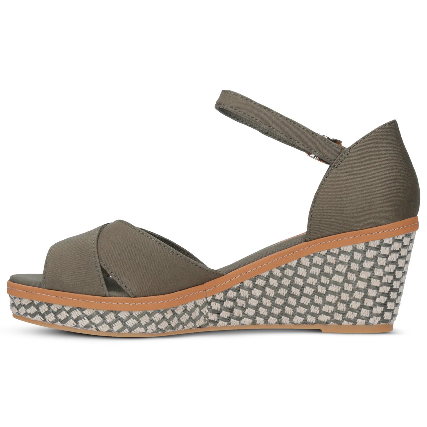 Damskie sandały TOMMY HILFIGER ICONIC ELBA SANDAL BASIC fw0fw02648010 kolor khaki