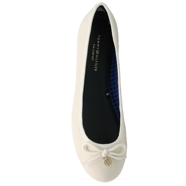 Damskie baleriny (buty) TOMMY HILFIGER BASIC LEATHER BALLERINA CHARM fw0fw02814121 kolor biały