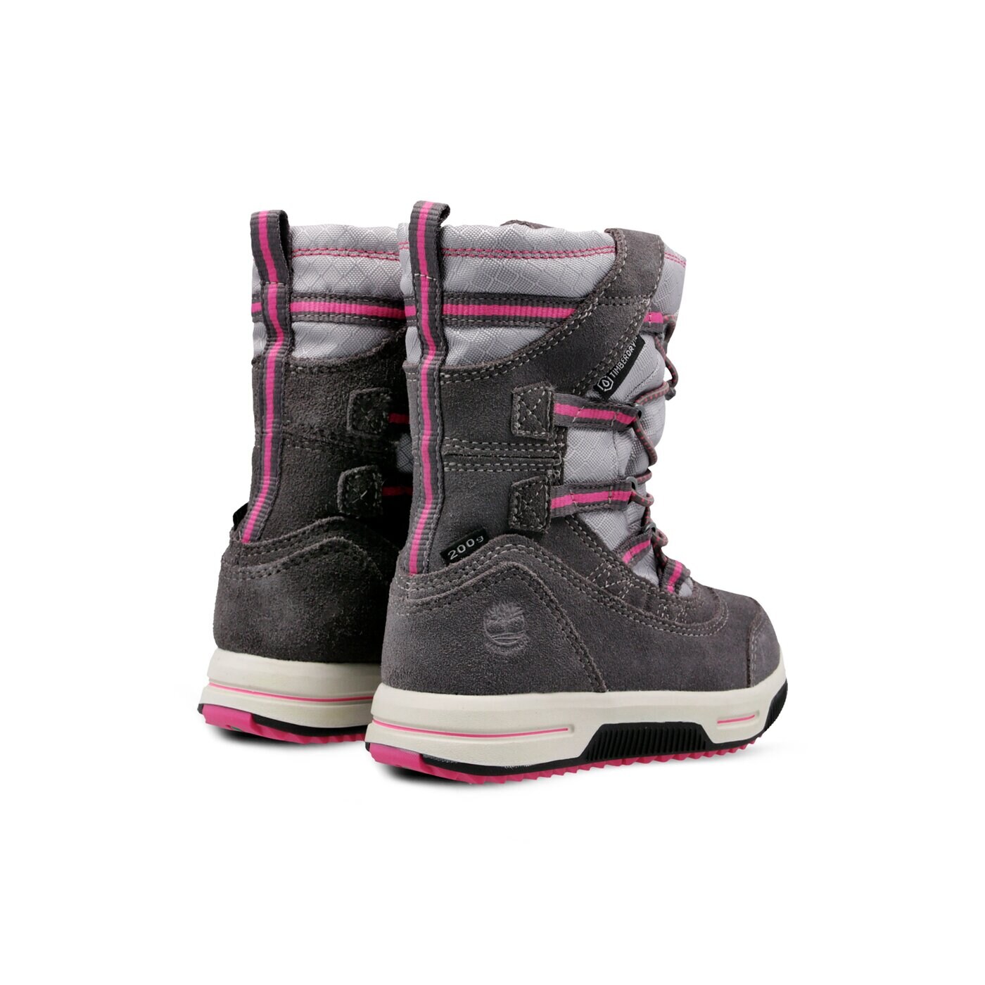 Dziecięce buty outdoor / trekkingowe TIMBERLAND SNOW STOMPER PULL ON WP a1ugo kolor szary