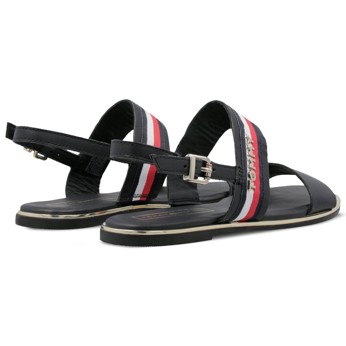 Damskie sandały TOMMY HILFIGER JENNIFER 34C FLAT SANDAL CORPORATE RIBBON fw0fw04049403 kolor granatowy