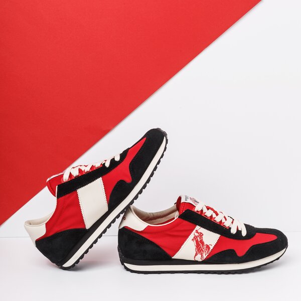 Męskie sneakersy (buty) POLO RL HANFORD LETAHER TRAIN 90 PP 809793816002 kolor czerwony