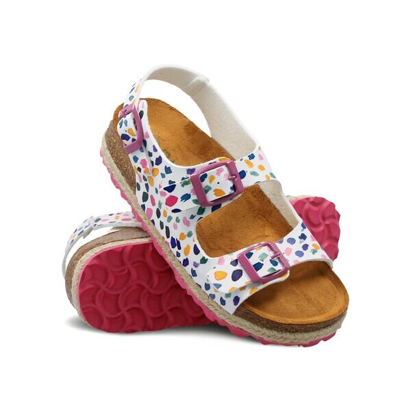 Dziecięce sandały / klapki PAEZ BIO CONGO PRINT PAINT DOTS WHITE 1832752k07-100 kolor biały