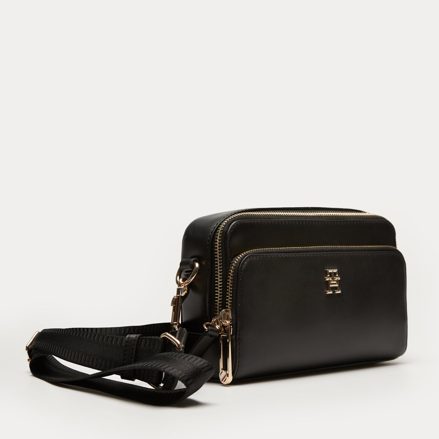 Damska torebka TOMMY HILFIGER TOREBKA ICONIC TOMMY CAMERA BAG SOLID aw0aw15207bds kolor czarny