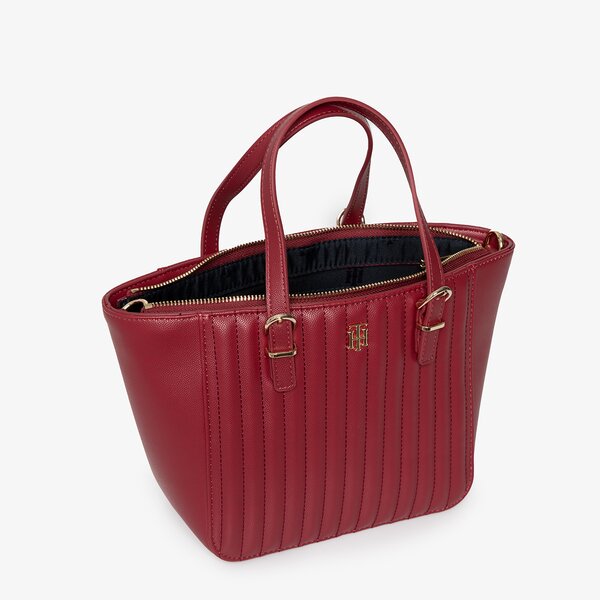 Damska torebka TOMMY HILFIGER TOREBKA TH TIMELESS SMALL TOTE QUILTED aw0aw13171xjs kolor bordowy