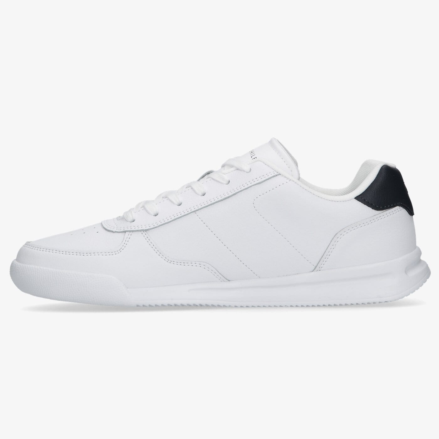 Męskie sneakersy (buty) TOMMY HILFIGER LIGHTWEIGHT LEA SNEAKER STRIPES fm0fm04016ybr kolor biały