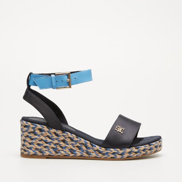 Damskie szpilki / czółenka TOMMY HILFIGER COLORFUL WEDGE SATIN SANDAL fw0fw079130g3 kolor multicolor
