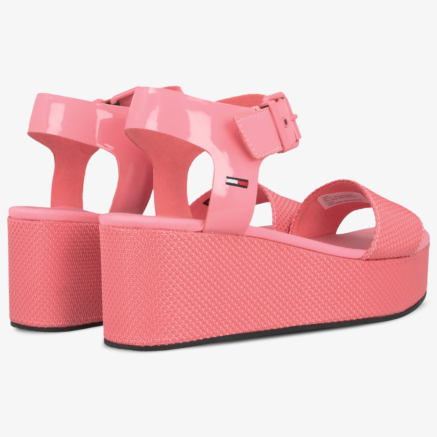 Damskie sandały TOMMY HILFIGER DENIA 2C MATERIAL MIX FLATFORM SANDAL en0en00561669 kolor różowy