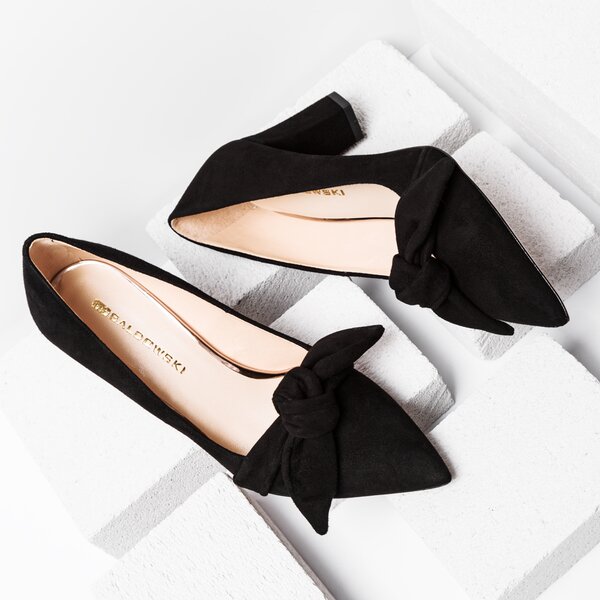 Damskie szpilki / czółenka BALDOWSKI CZÓŁENKO Z KOKARDKĄ W001591576002 w001591576002 kolor czarny