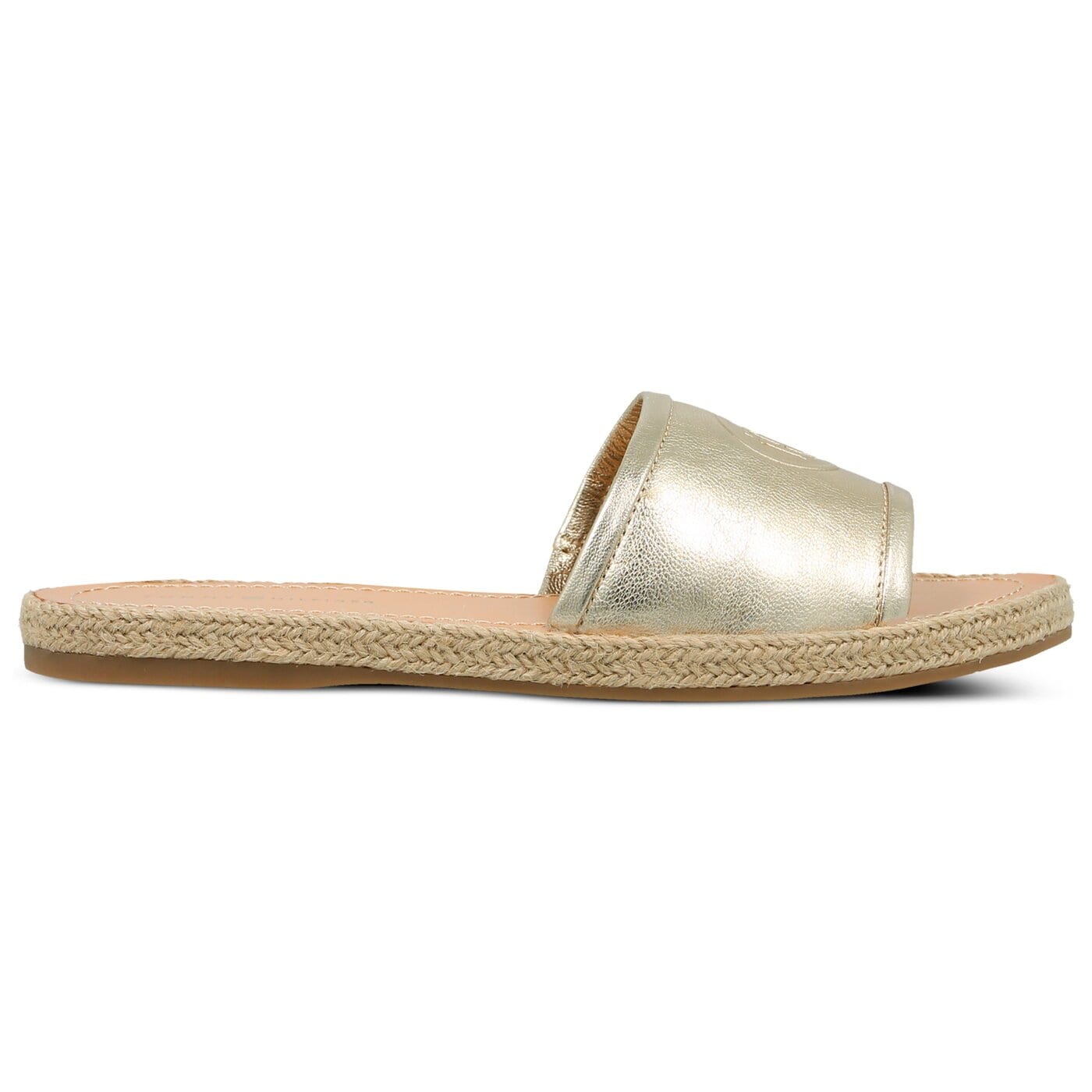 Damskie klapki TOMMY HILFIGER METALLIC FLAT MULE fw0fw02224709 kolor złoty