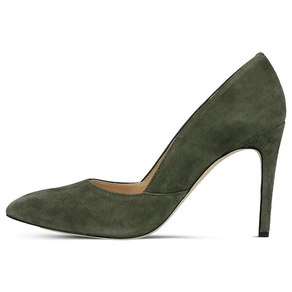 Damskie szpilki / czółenka SYMBIOSIS CZÓŁENKO CERSEI WELUR CIEMNO ZIELONY KHAKI 986990 kolor khaki