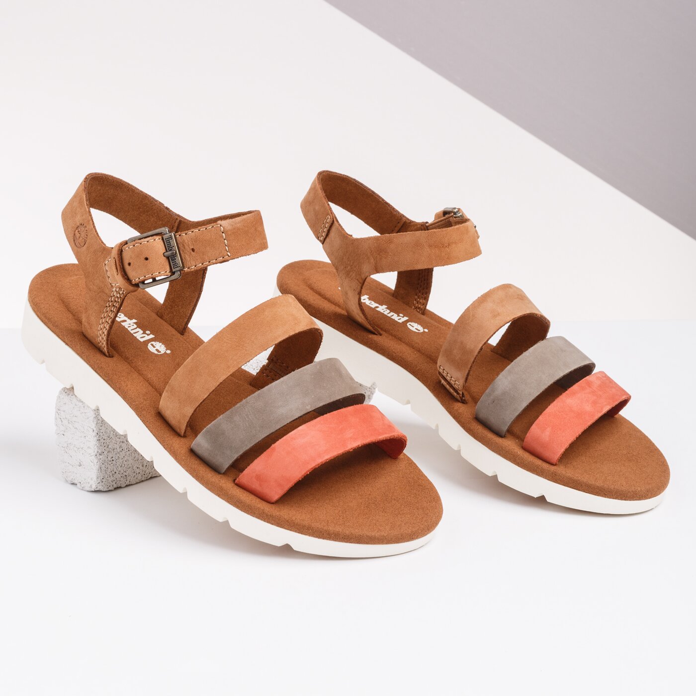 Damskie sandały TIMBERLAND LOTTIE LOU 3-BAND SANDAL tb0a1uvkf131 kolor brązowy