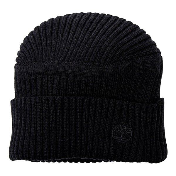 Męska czapka zimowa TIMBERLAND CZAPKA FLAT TOP RIBBED BEANIE j1671001 kolor czarny