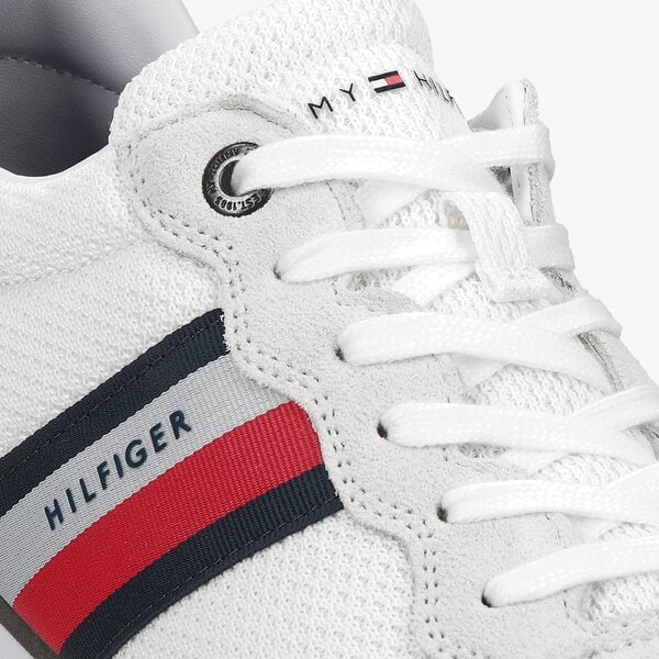 Męskie sneakersy (buty) TOMMY HILFIGER ESSENTIAL MESH RUNNER fm0fm03417ybr kolor biały