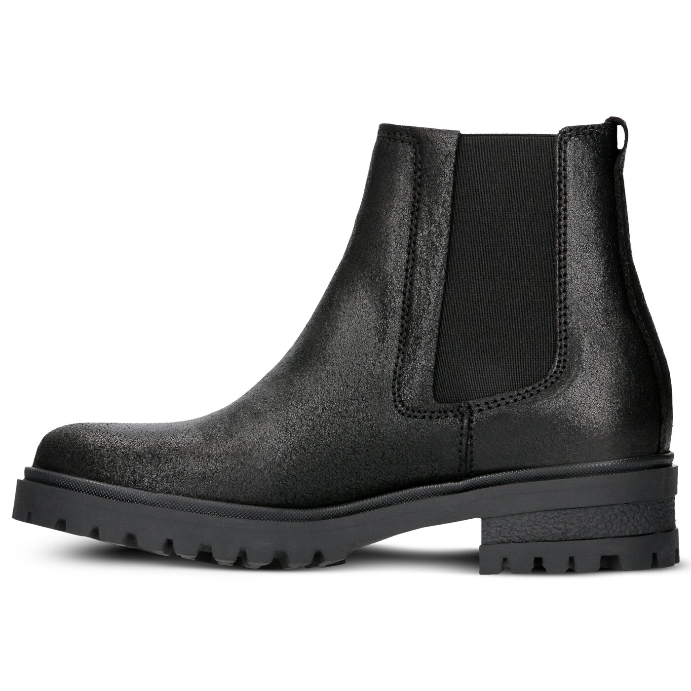 Damskie botki / sztyblety TOMMY HILFIGER METALLIC CLEATED CHELSEA BOOT en0en00341990 kolor czarny