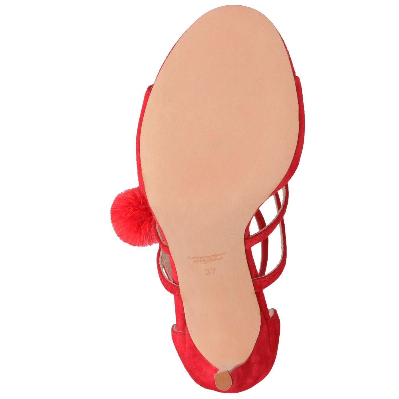 Damskie sandały SYMBIOSIS FELICITY FUR SANDALS CZERWONE 1104134 kolor czerwony