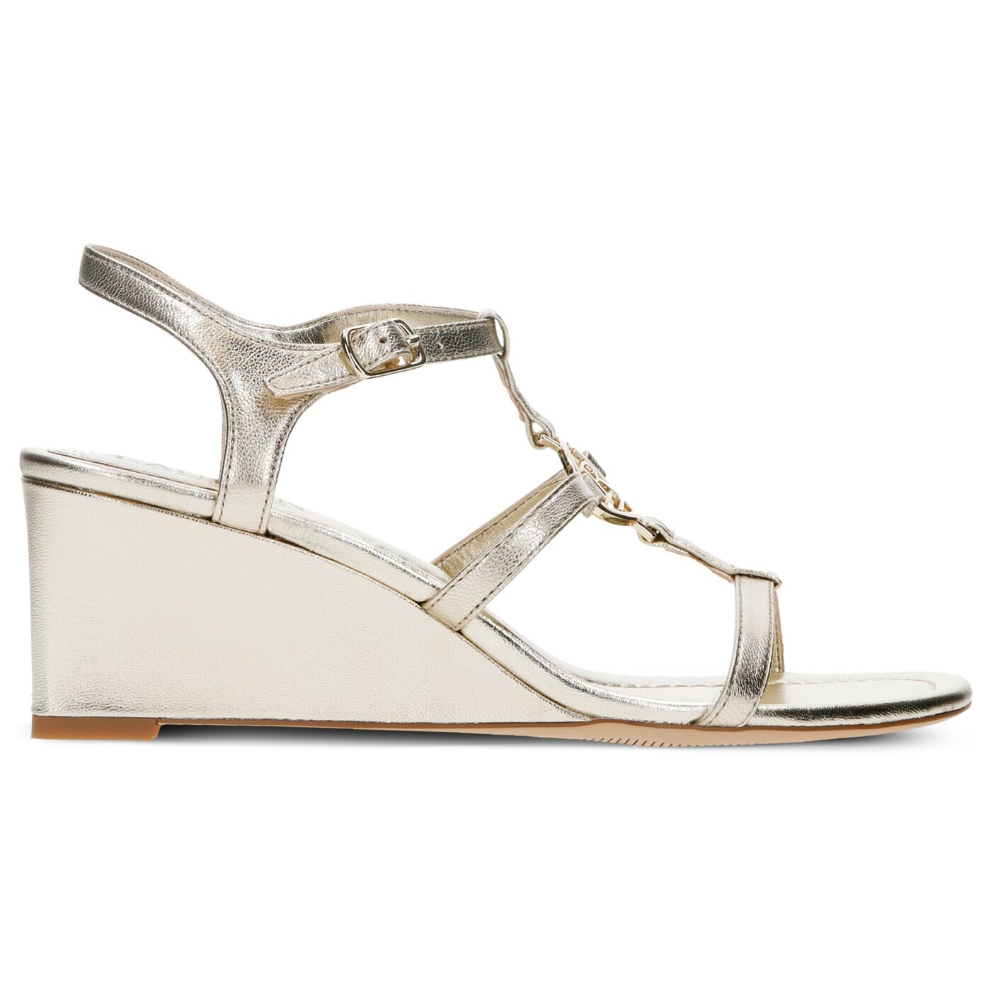 Damskie sandały LAUREN RALPH LAUREN ELINA SANDALS CASUAL WEDGE 802740045001 kolor złoty