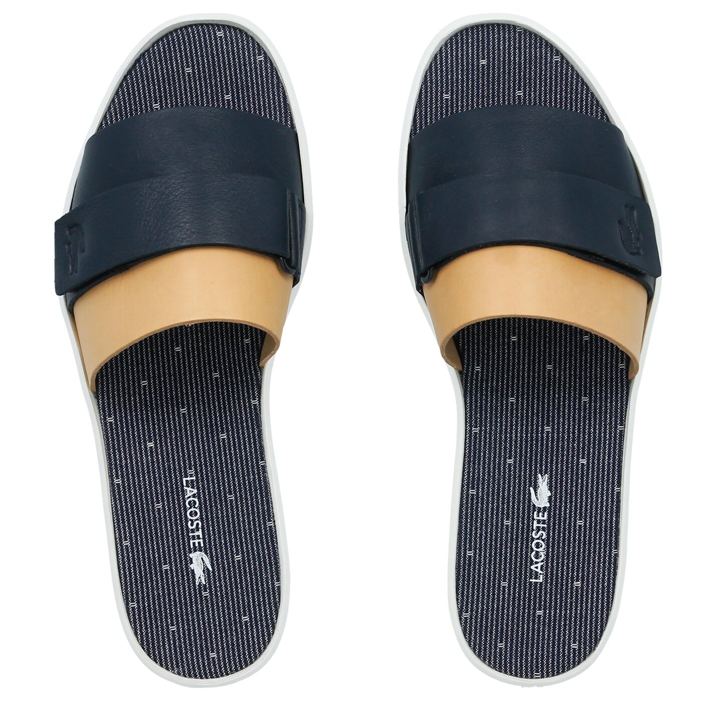 Damskie klapki LACOSTE PIRLE SLIDE 118 1 735caw0051nn2 kolor granatowy
