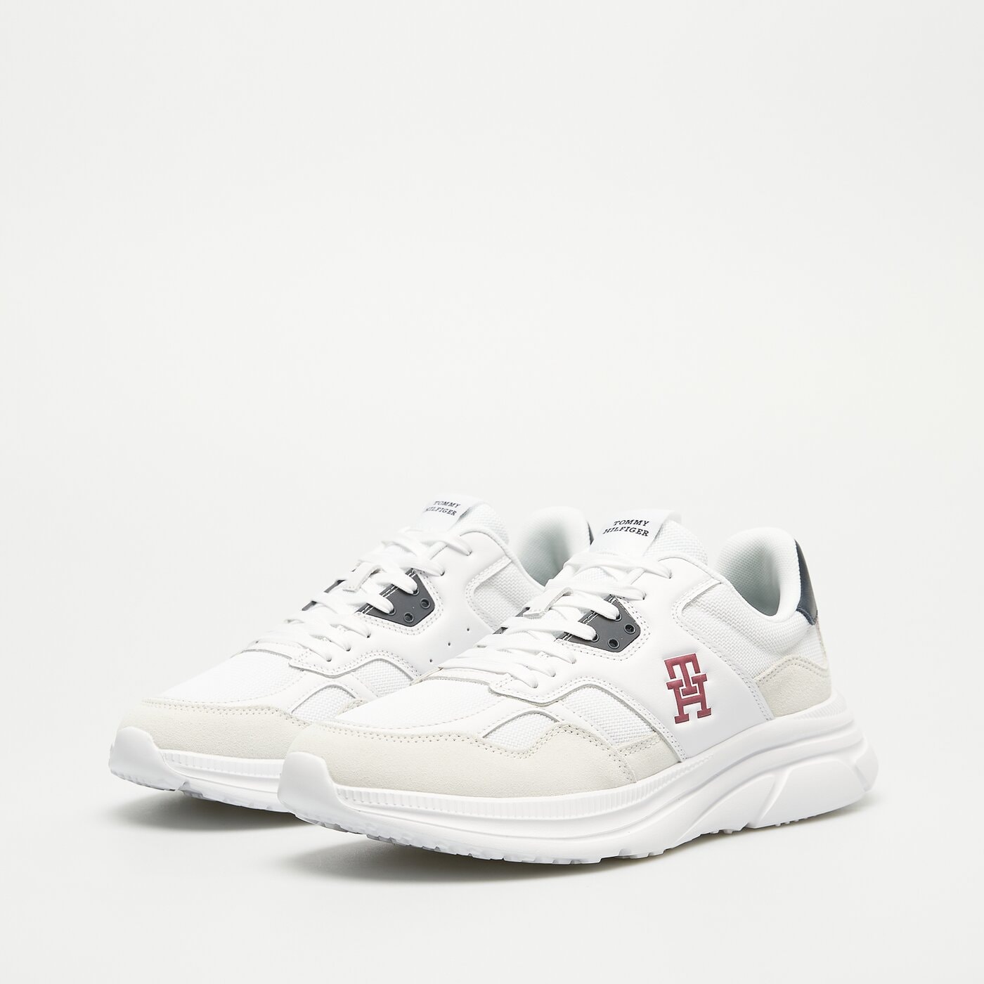 Męskie sneakersy (buty) TOMMY HILFIGER MODERN RUNNER MIX fm0fm04937ybs kolor biały