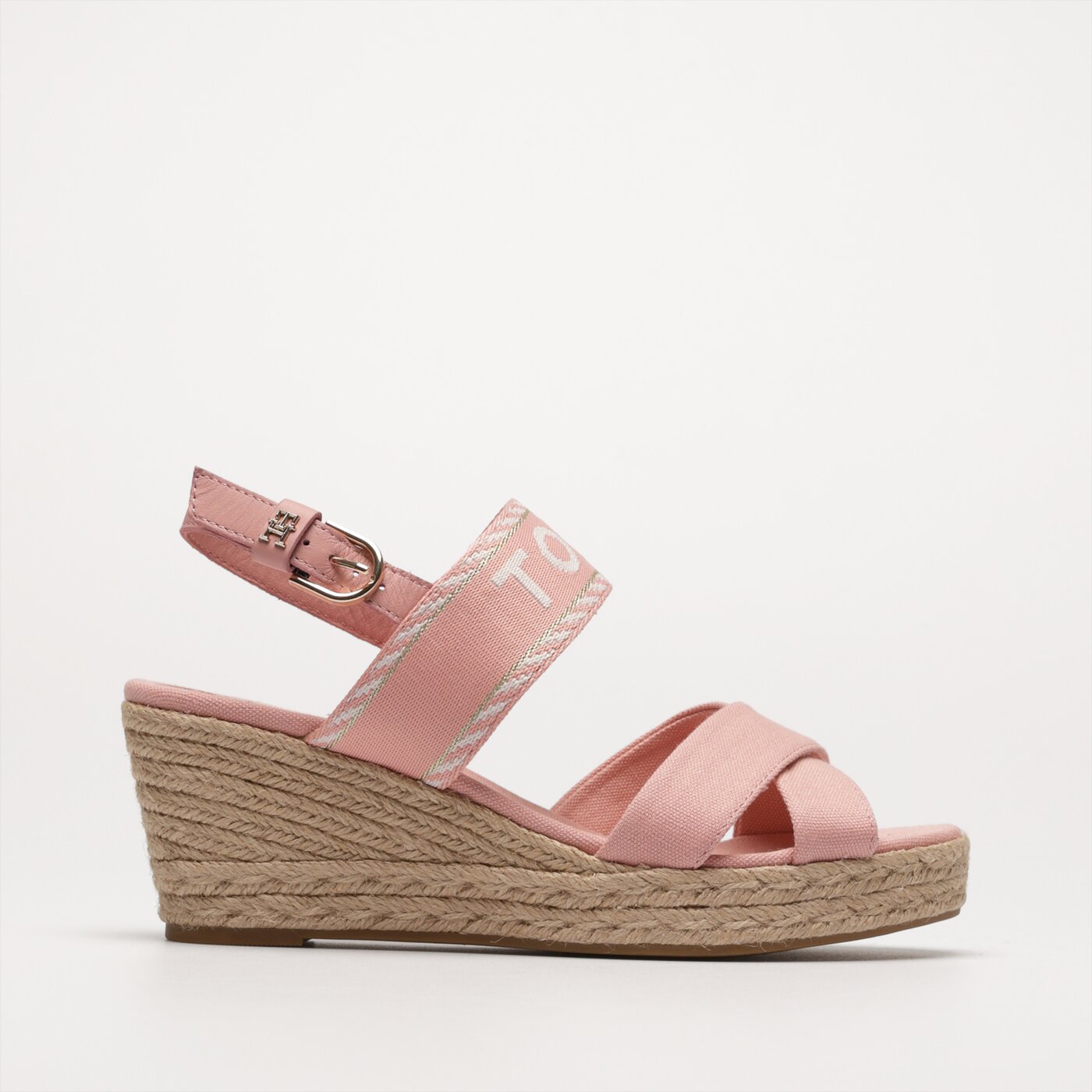 Damskie szpilki / czółenka TOMMY HILFIGER SEASONAL WEBBING MID WEDGE fw0fw07091tqs kolor różowy