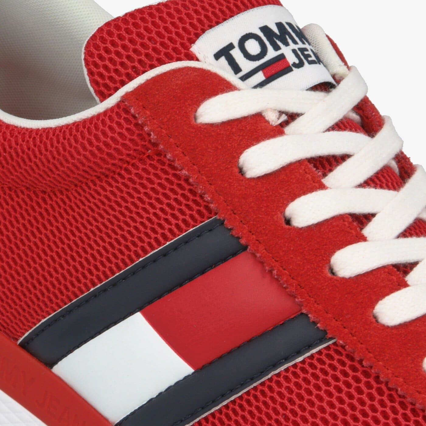 Męskie sneakersy (buty) TOMMY HILFIGER FLEXI TOMMY JEANS FLAG SNEAKER em0em00400xnl kolor czerwony