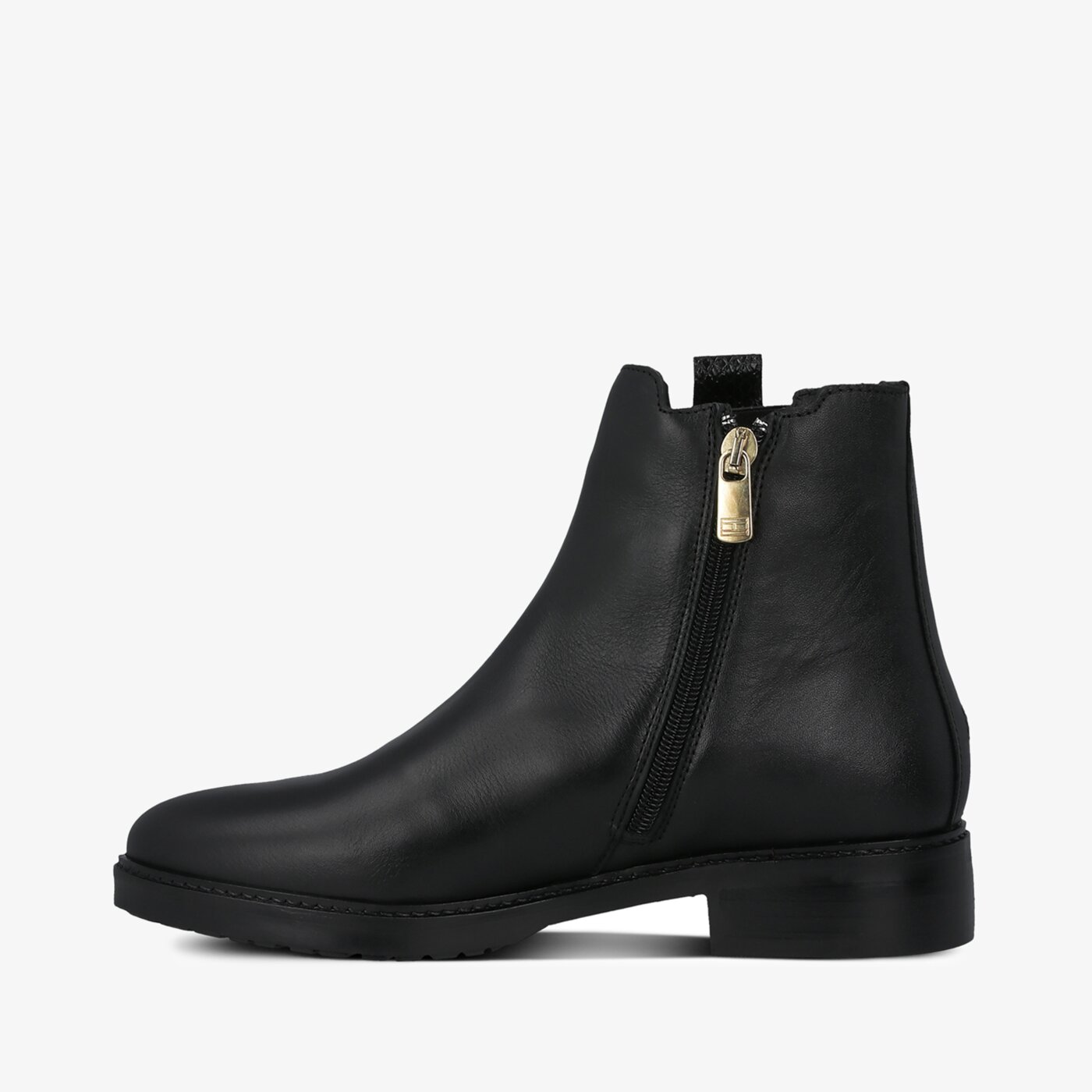 Damskie botki / sztyblety TOMMY HILFIGER HATTY 8A TH INTERLOCK LEATHER fw0fw05181bds kolor czarny