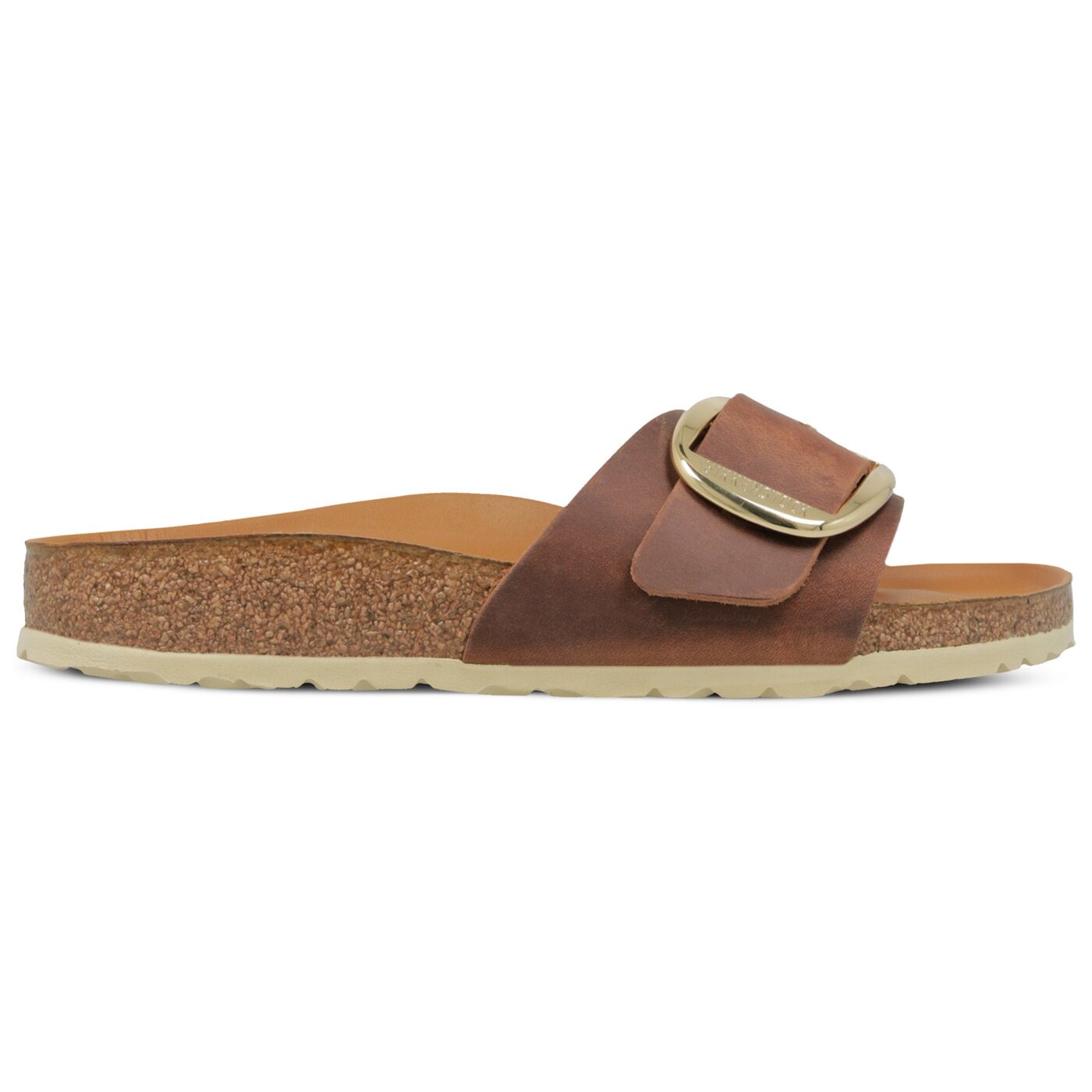 birkenstock madrid big buckle tan leather mules