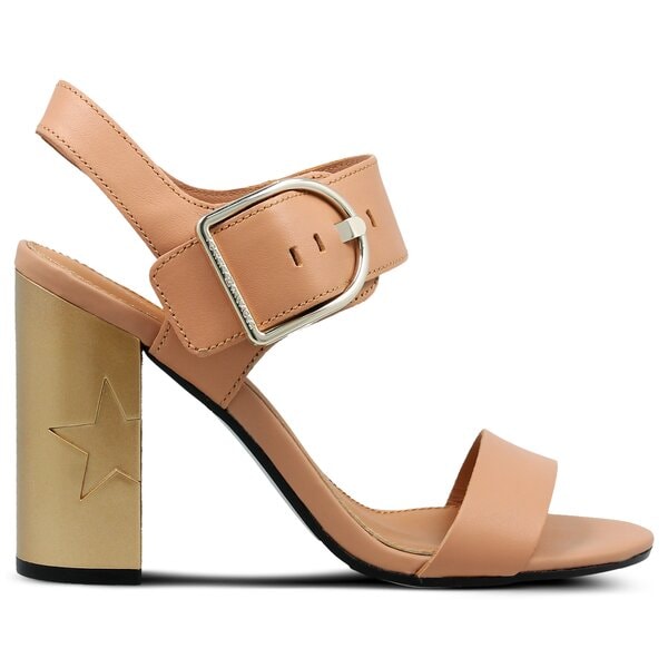Damskie sandały TOMMY HILFIGER FEMININE HEEL OVERSIZED BUCKLE fw0fw02578297 kolor beżowy