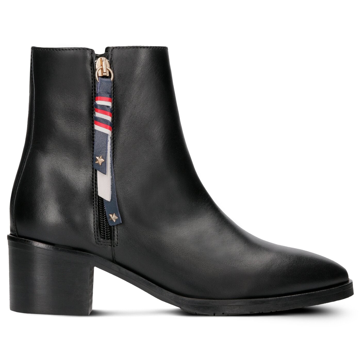 Damskie botki / sztyblety TOMMY HILFIGER CORPORATE TASSEL MID HEEL BOOT fw0fw03430990 kolor czarny