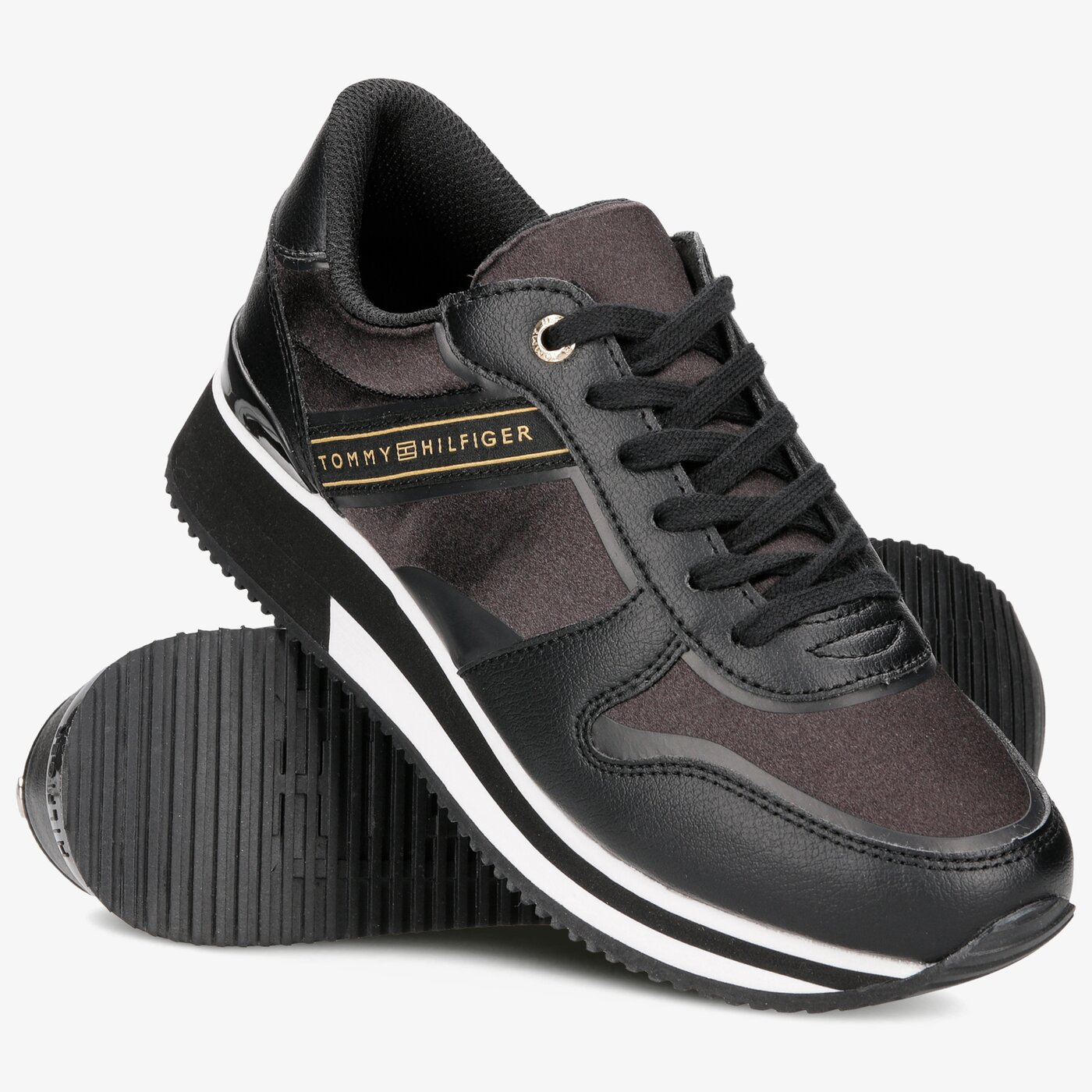 Damskie sneakersy (buty) TOMMY HILFIGER MIXED ACTIVE CITY SNEAKER fw0fw04177990 kolor czarny