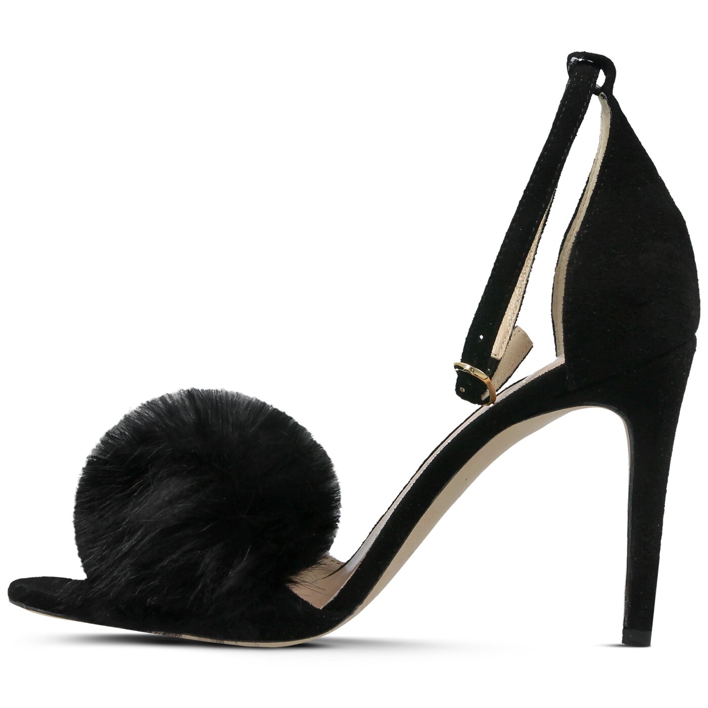 Damskie sandały SYMBIOSIS LISA FUR SANDALS CZARNE 1107002 kolor czarny