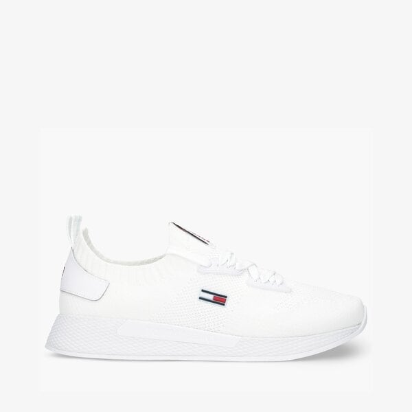 Damskie sneakersy (buty) TOMMY HILFIGER TECHNICAL FLEXI KNITTED RUNNER en0en01416ybr kolor biały