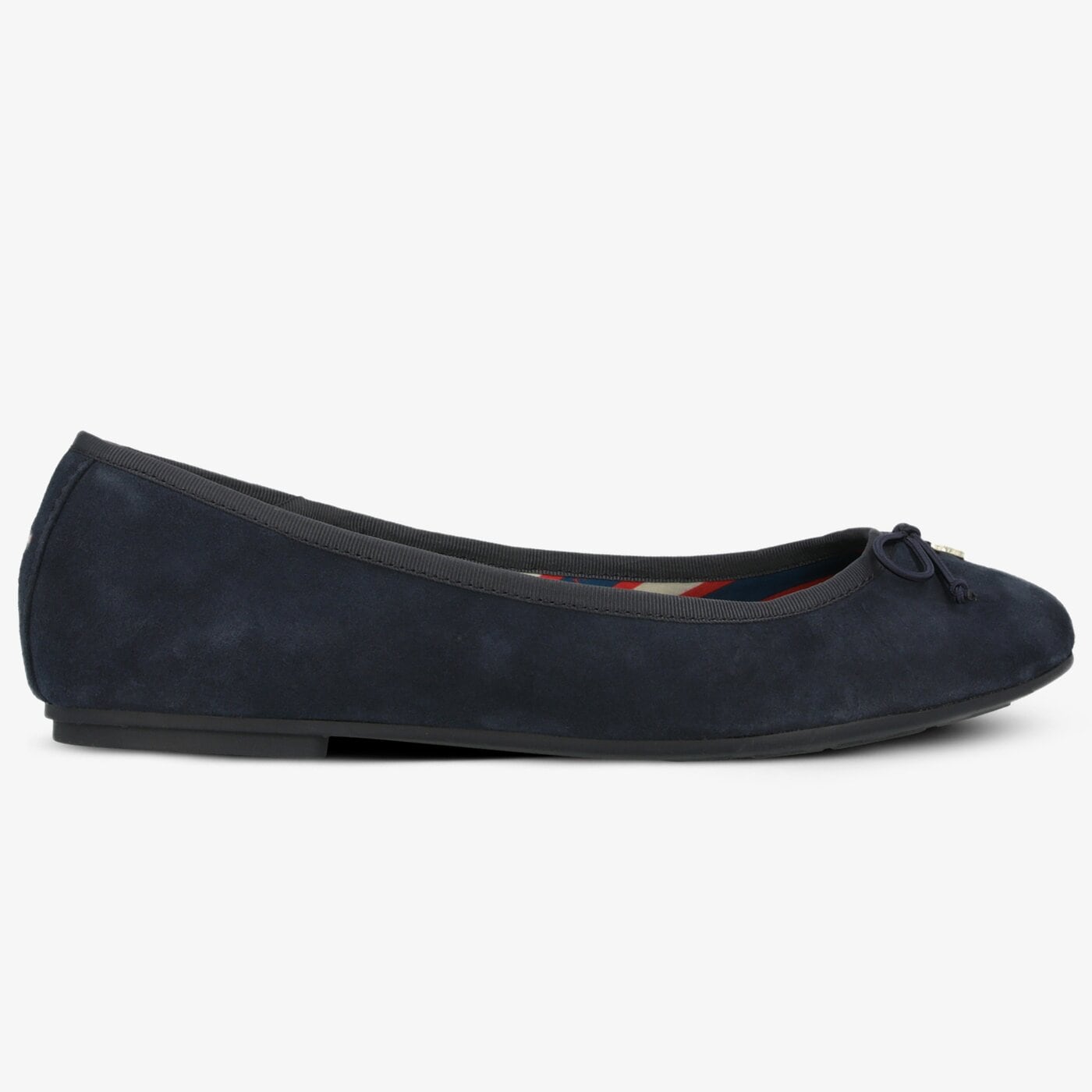 Damskie baleriny (buty) TOMMY HILFIGER ESSENTIAL SUEDE BALLERINA fw0fw04541cki kolor granatowy
