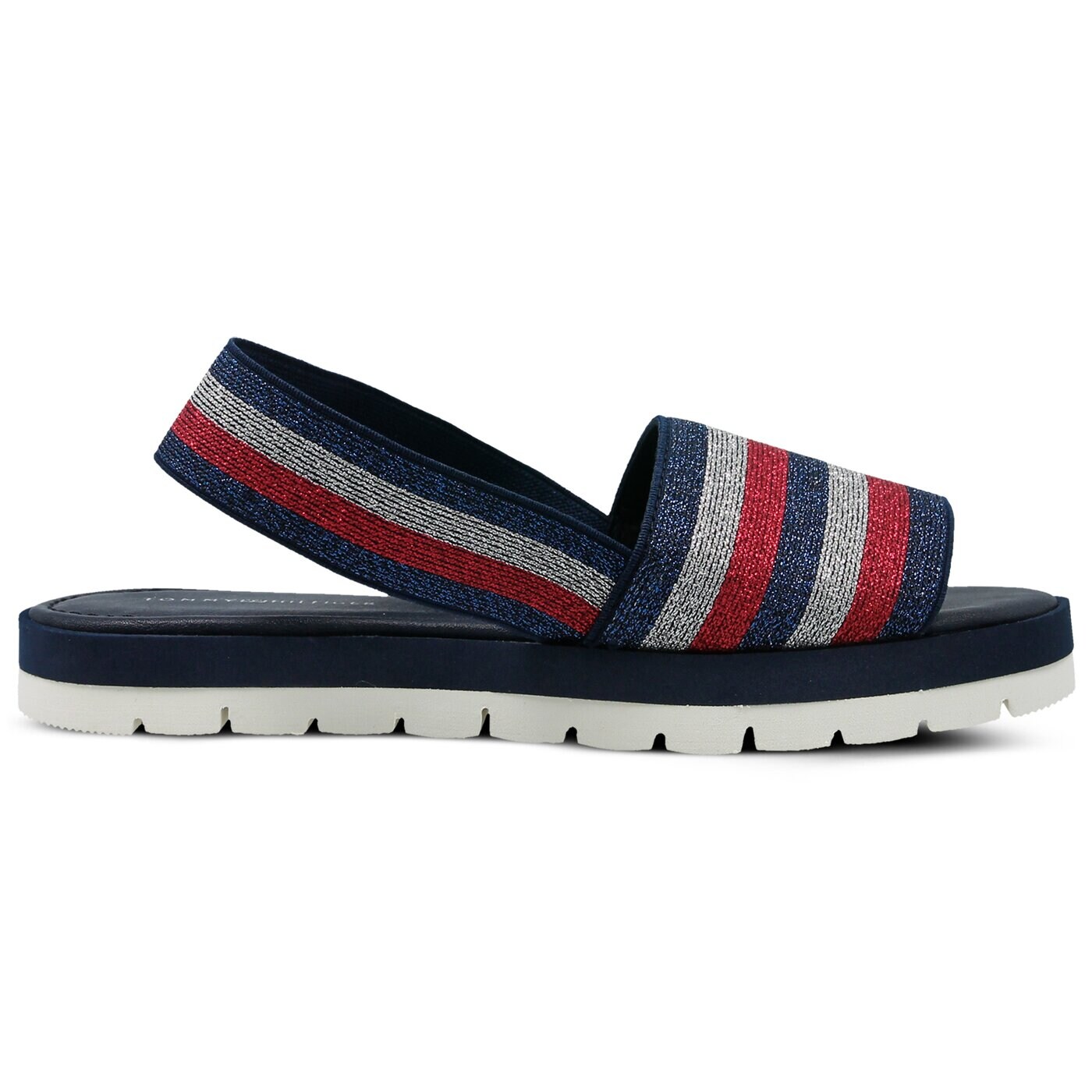 Damskie sandały TOMMY HILFIGER CORPORATE SPARKLE BEACH SLIDE fw0fw02772406 kolor granatowy