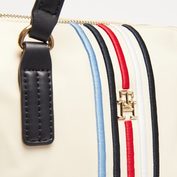 Damska torebka TOMMY HILFIGER TOREBKA POPPY SMALL TOTE CORP aw0aw15986aef kolor beżowy