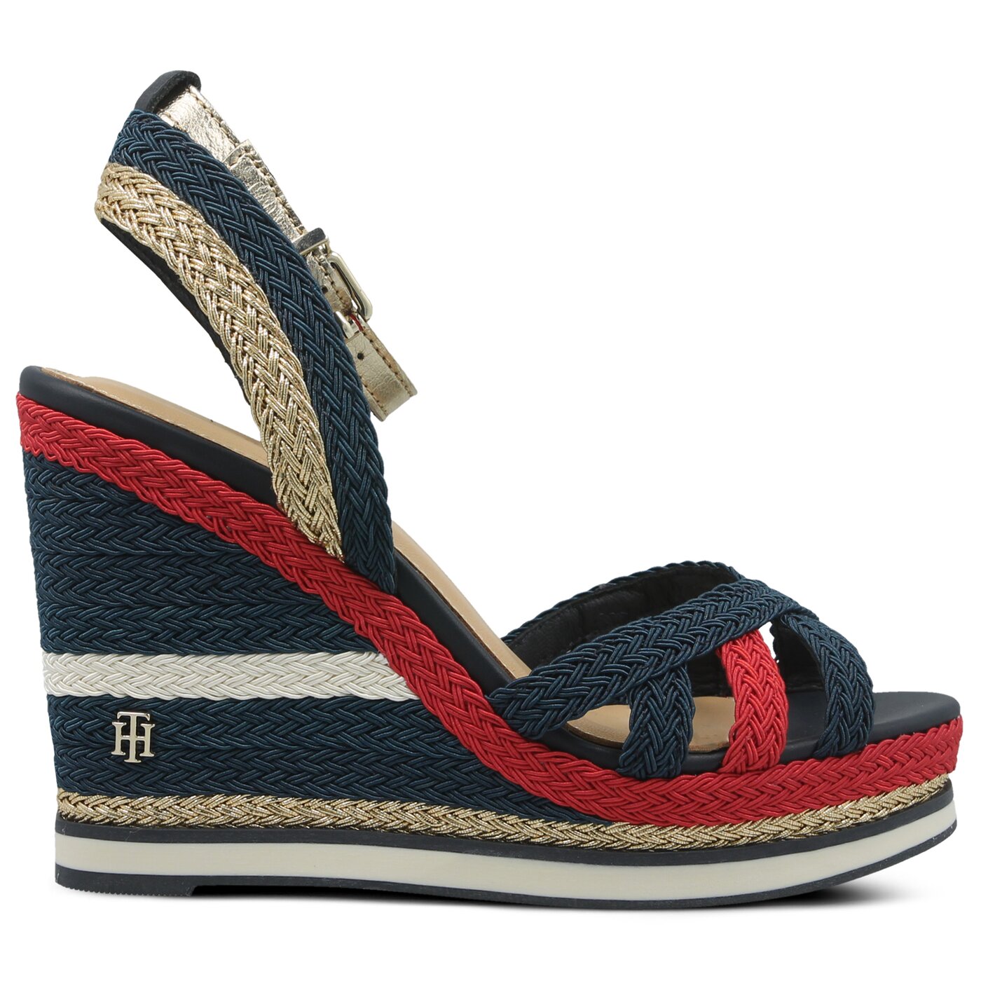 Damskie sandały TOMMY HILFIGER CORPORATE WEDGE SANDAL SPORTY fw0fw02396020 kolor granatowy