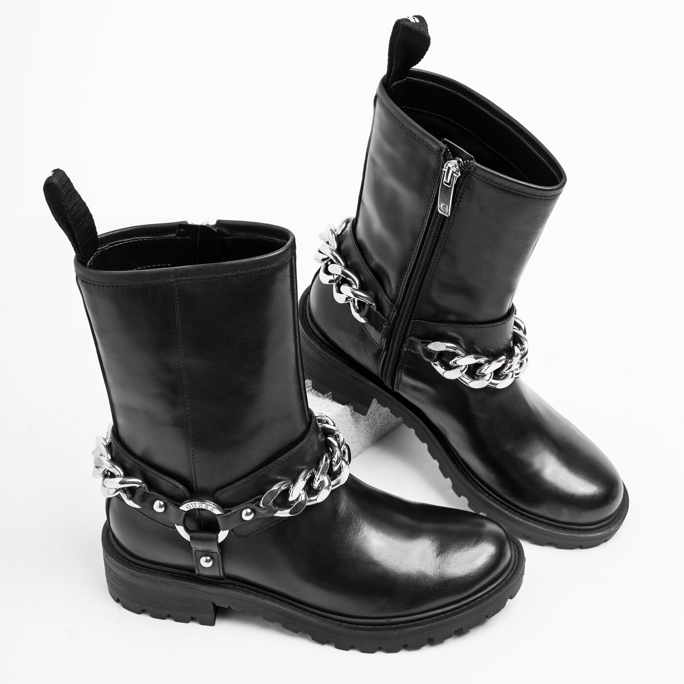 Damskie botki / sztyblety GUESS HADDE flhae4lea10black kolor czarny