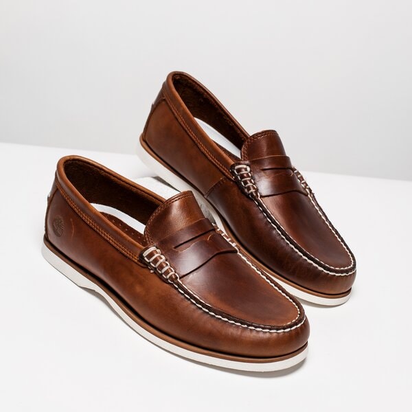 Męskie mokasyny TIMBERLAND CLASSIC BOAT PENNY LOAFER ca1pgn kolor brązowy