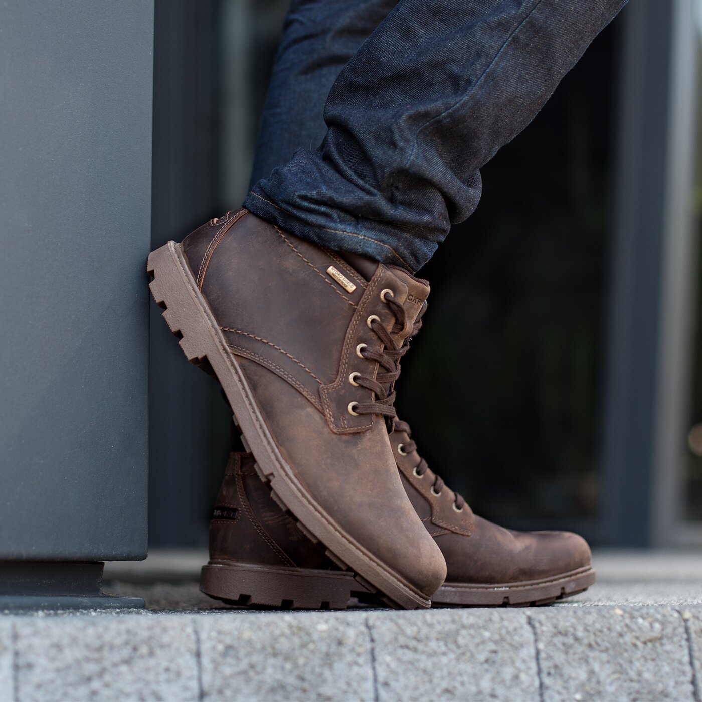 Męskie buty za kostkę ROCKPORT RGD BUC WP BOOT v81617 kolor brązowy