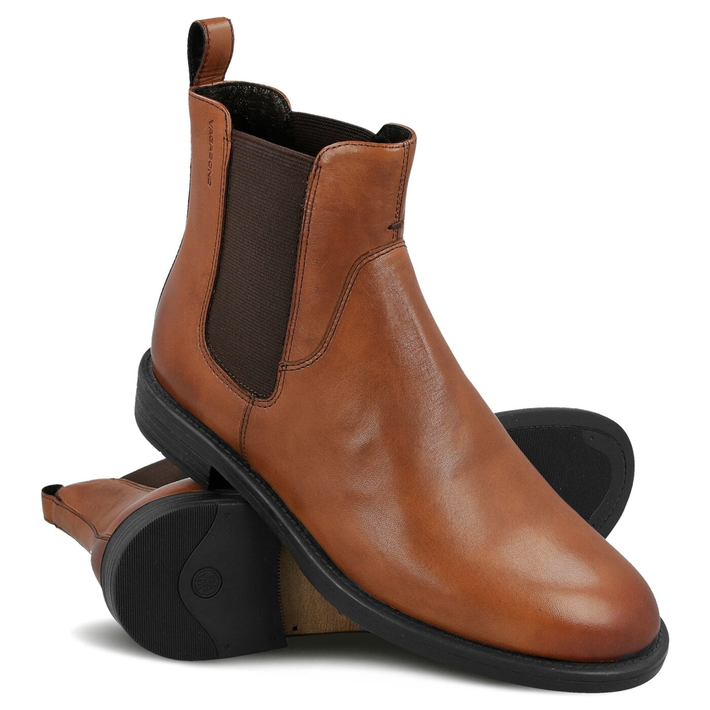 Damskie botki / sztyblety VAGABOND AMINA LEATHER COGNAC 420380127 kolor brązowy